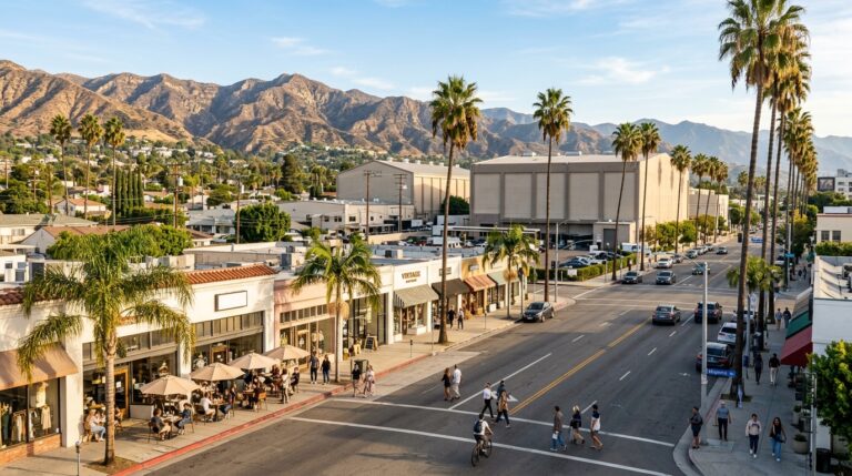 Burbank neighborhoods beneath the Verdugo Mountains